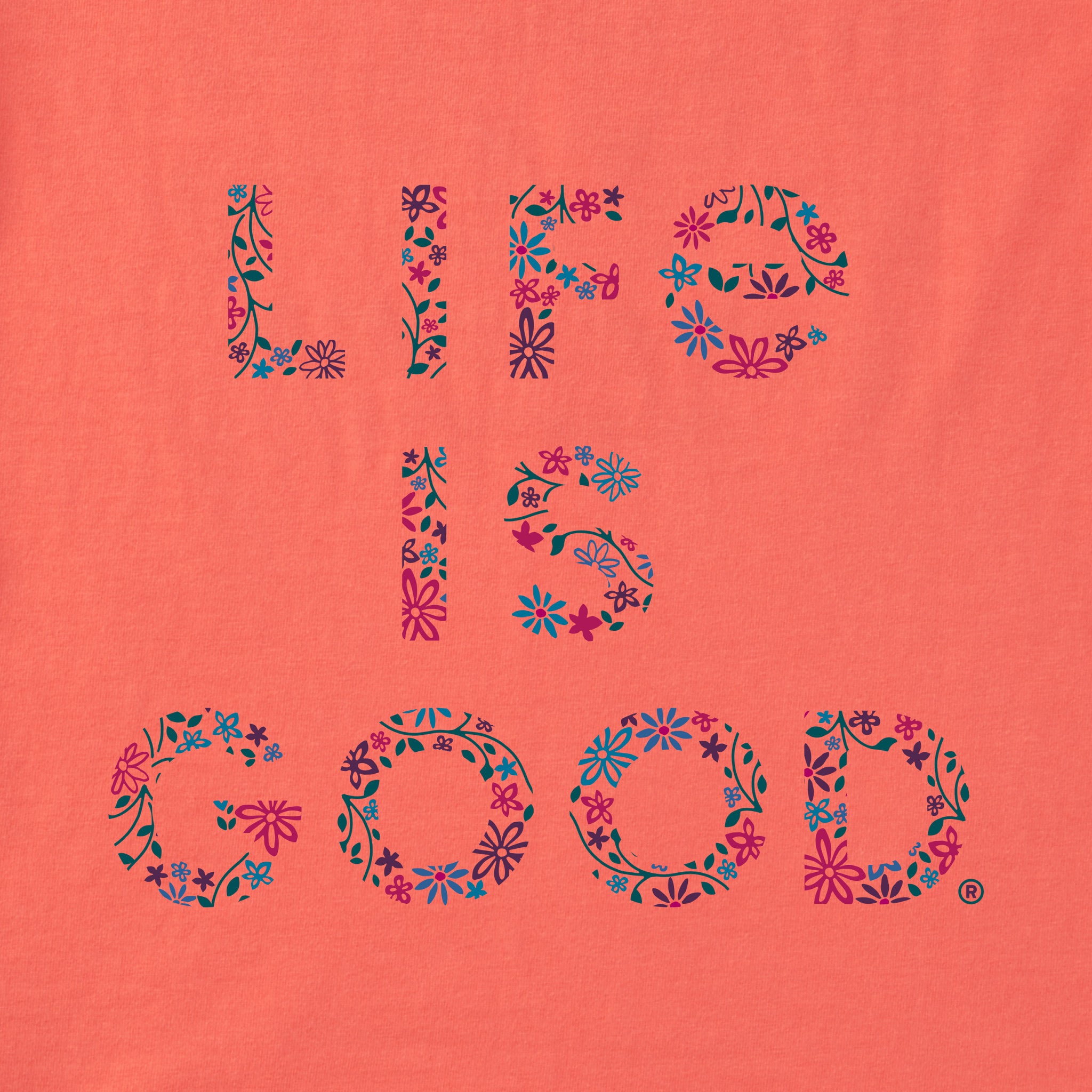 Women's LIG Floral Stack Long Sleeve Crusher-LITE Hooded Tee