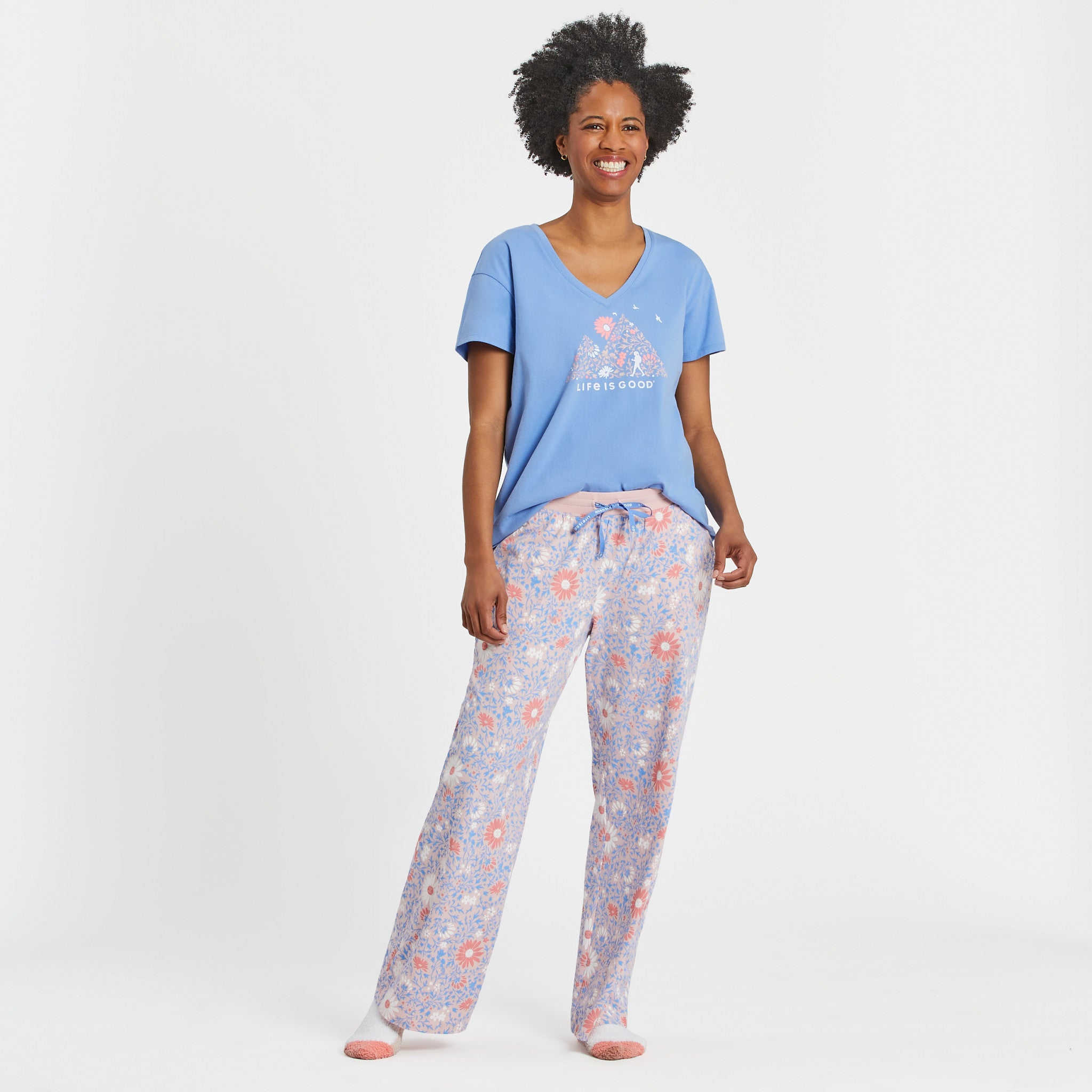 Women's Daisy Wildflower Pattern Snuggle Up Sleep Pant Shop Life