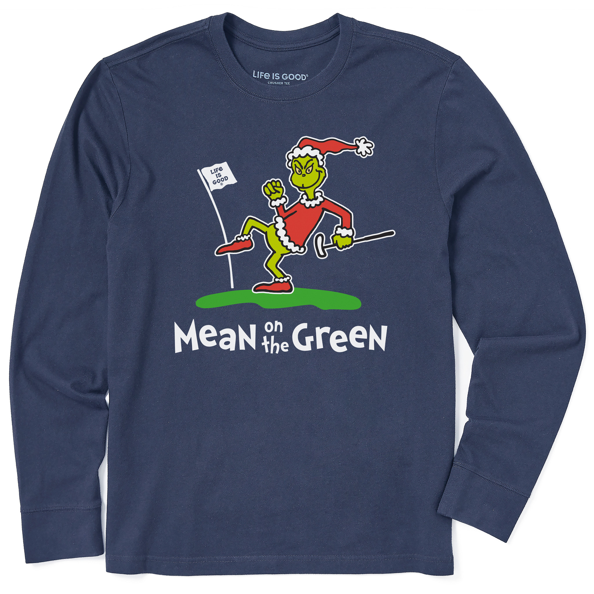 Men's Grinch Mean on the Green Long Sleeve Crusher Tee | Shop Life
