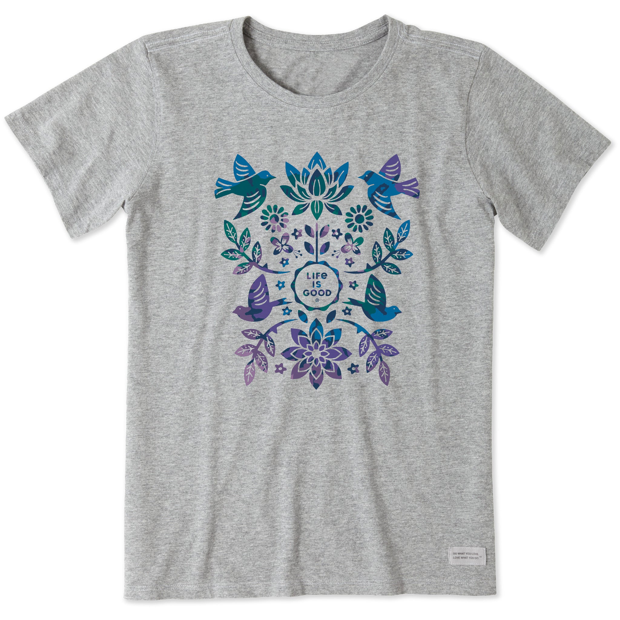 Product image for "Women's Folk Art Garden Tie Dye Short Sleeve Crusher-LITE Tee" ||84572_1