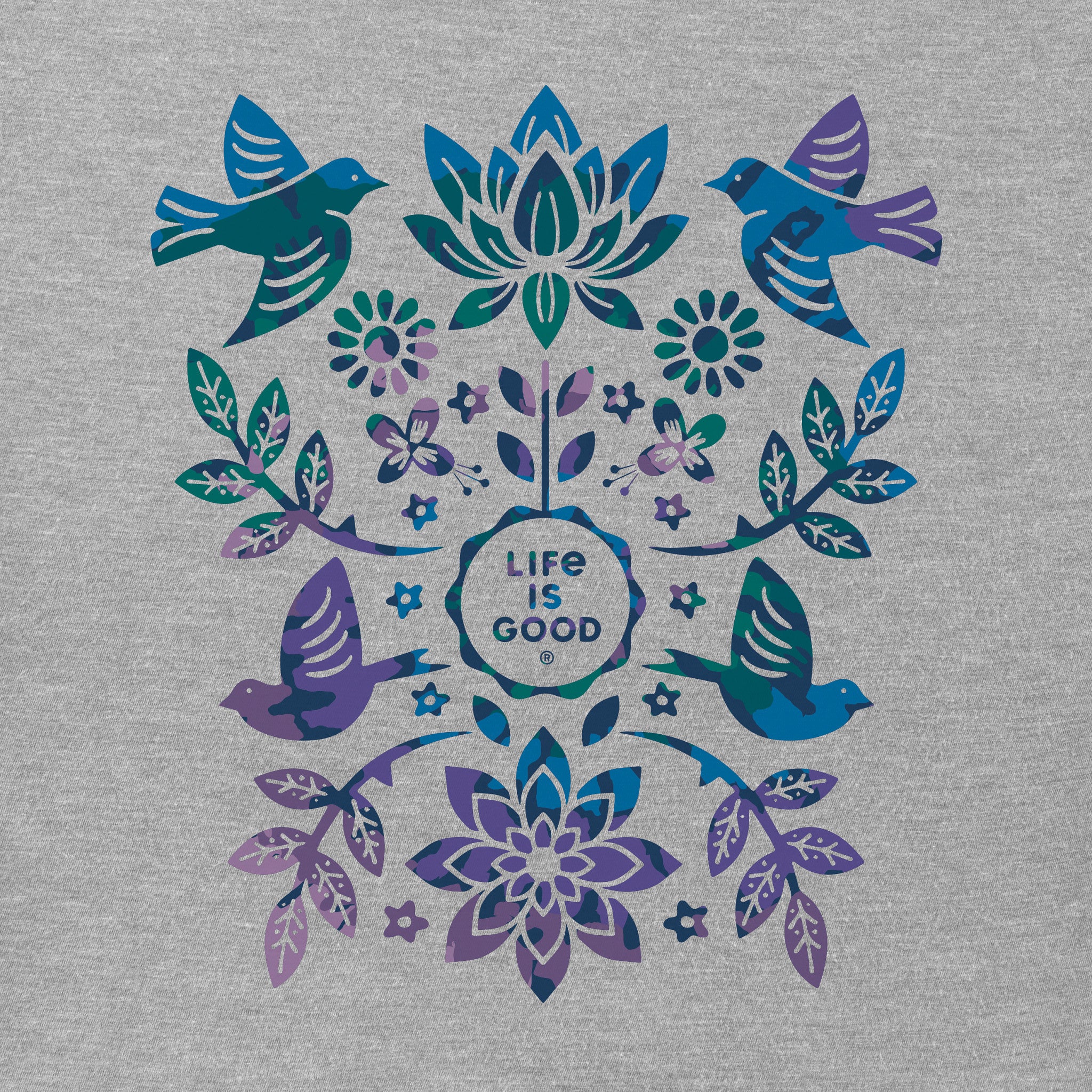 Product image for "Women's Folk Art Garden Tie Dye Short Sleeve Crusher-LITE Tee" ||84572_2