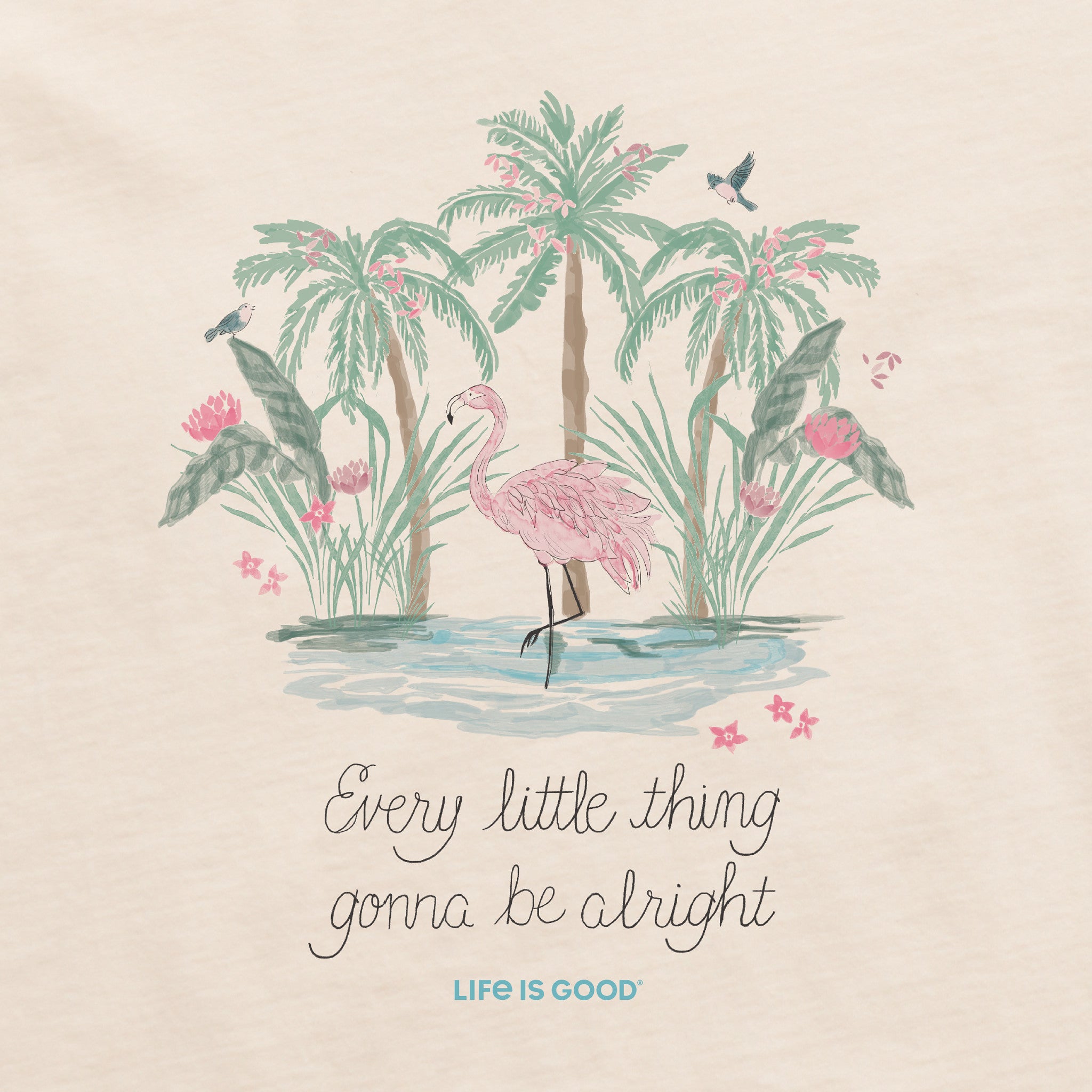Product image for "Women's Every Little Thing Flamingo Short Sleeve Crusher-LITE Vee" ||85657_2