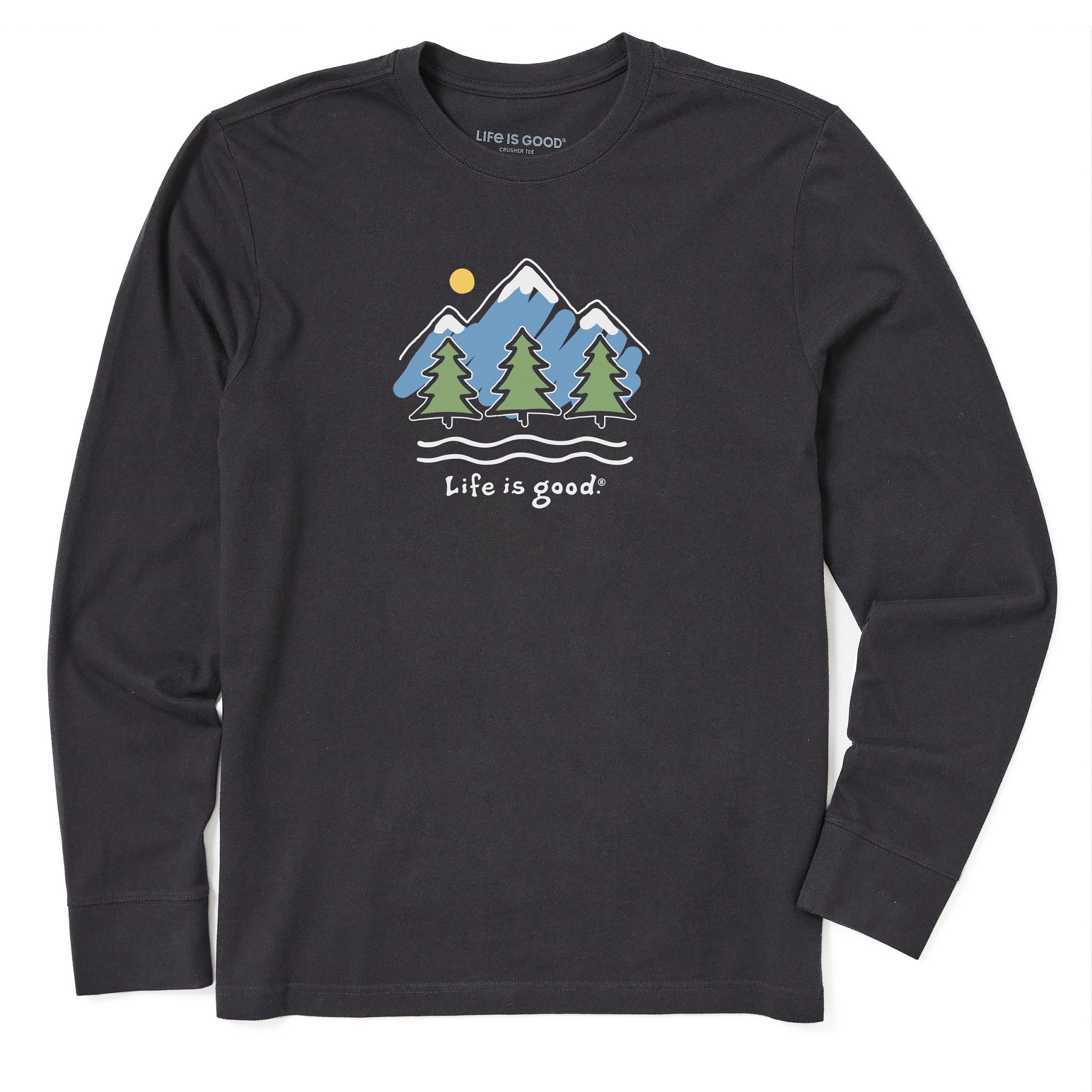 NWT Life Is Good LIG T Shirt Strange Trip Mountain Stars