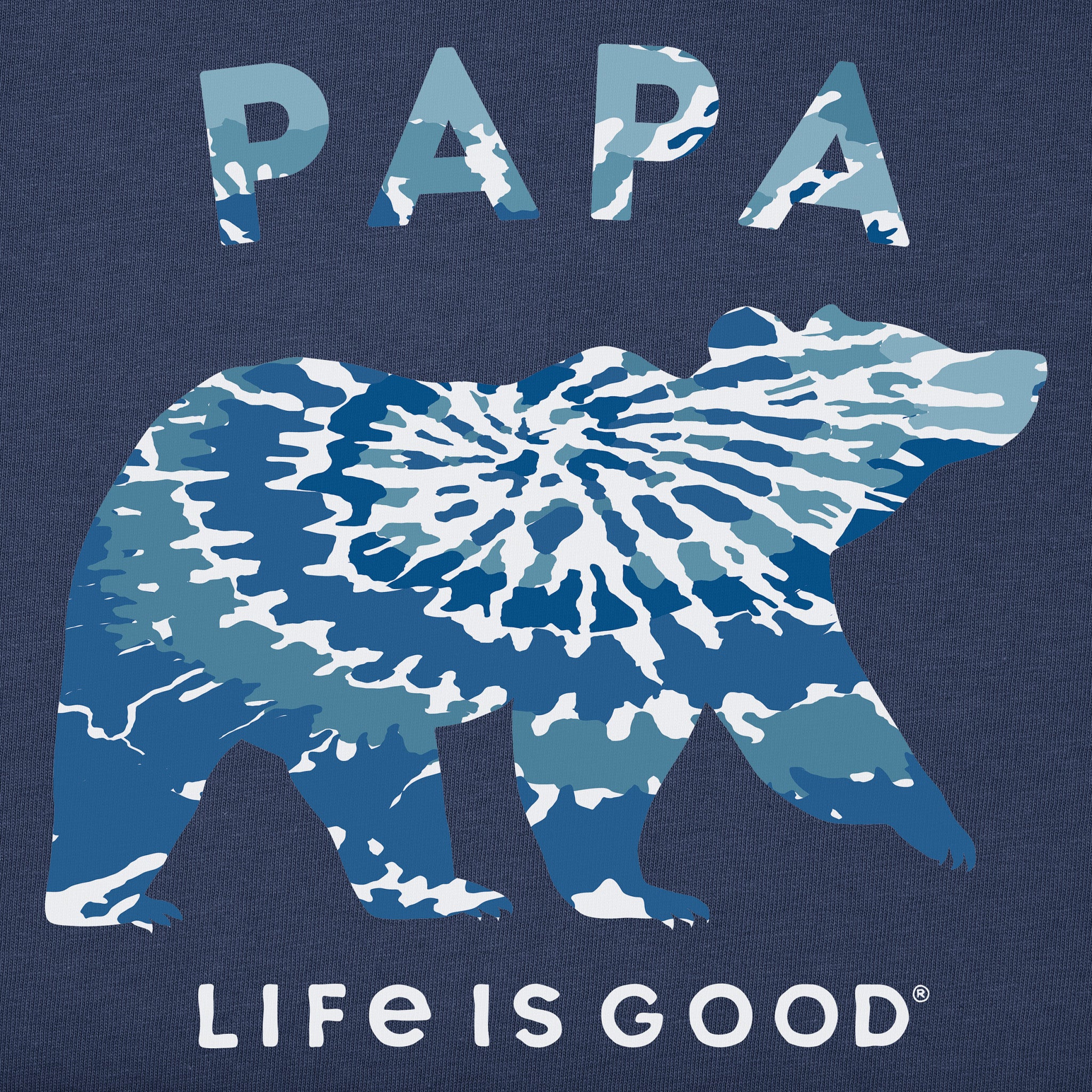 Product image for "Men's Tie Dye Papa Bear Short Sleeve Crusher Tee" ||89530_2