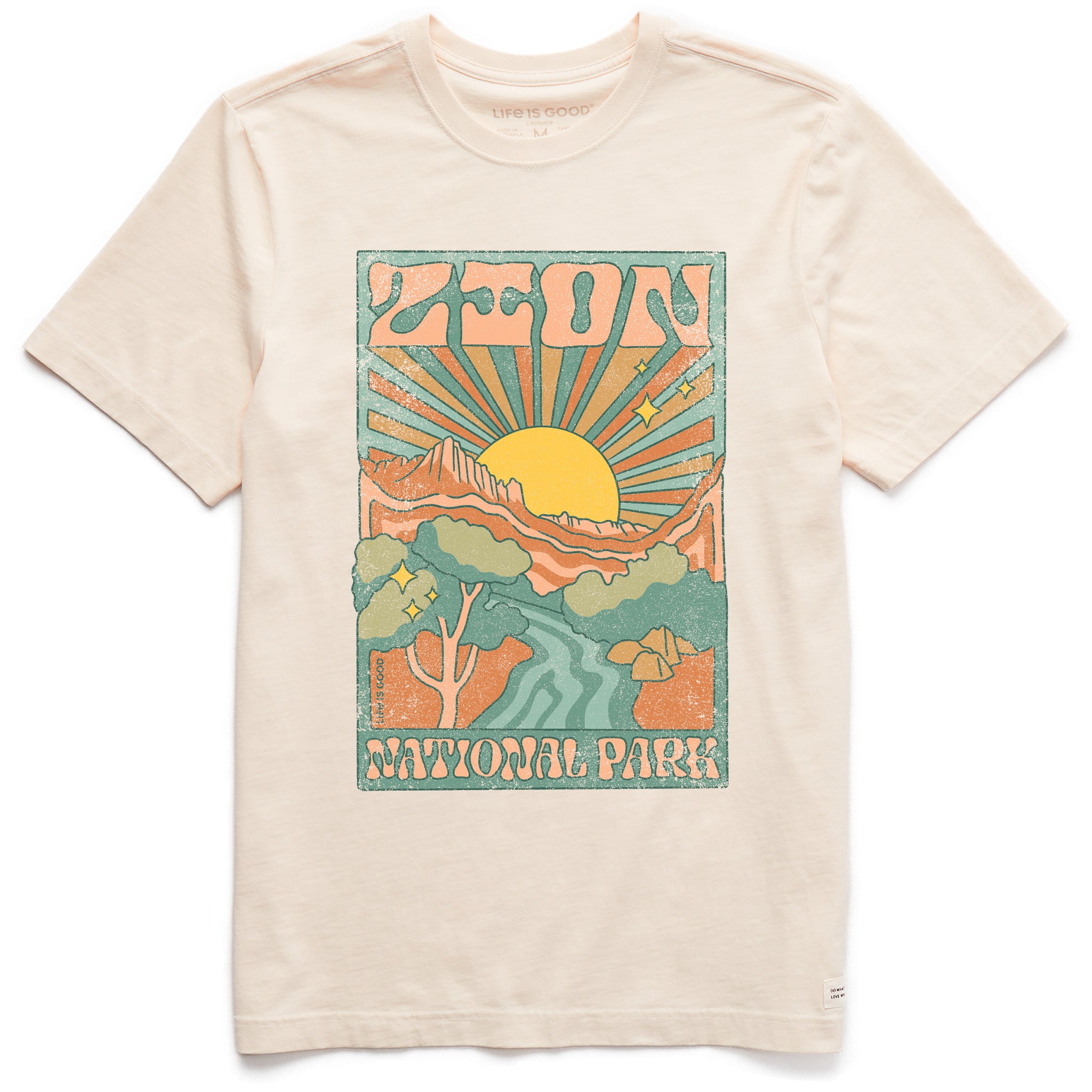 Life Is Good T-shirt Life Is Good Mens Vintage Crusher T-Shirt - Tee Hike Vista Graphic