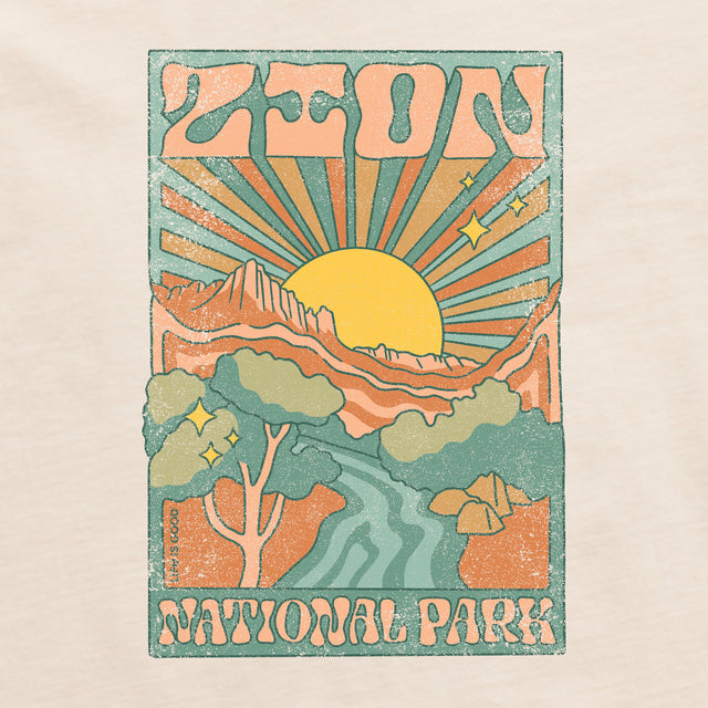 Product image for "Men's Zion National Park Psychedelic Scene Short Sleeve Crusher Tee" ||97161_2