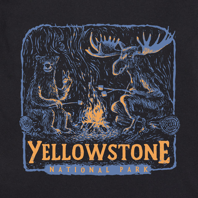 Product image for "Men's Yellowstone Bear and Moose Camp Scene Short Sleeve Crusher Tee" ||97752_2