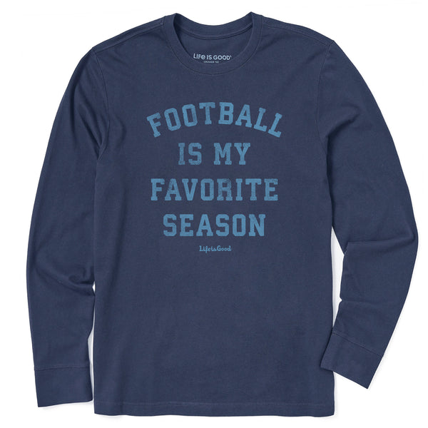 Men's Football is My Favorite Season Long Sleeve Crusher Tee