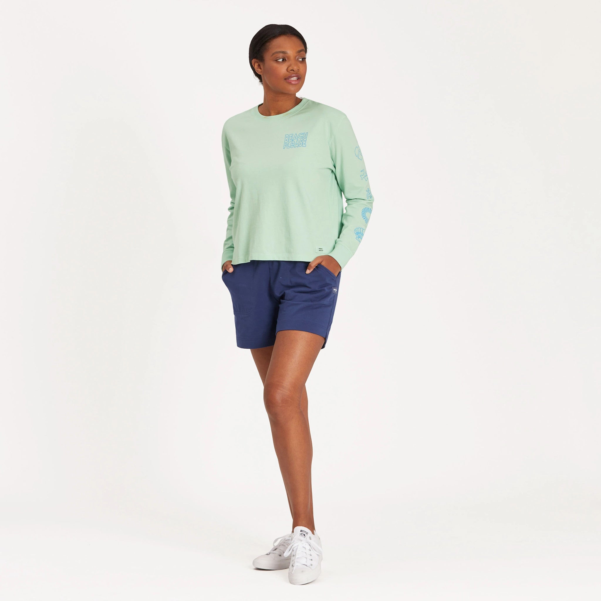 Women's Beach Icons Long Sleeve Crusher Boxy Tee | Shop Life is Good