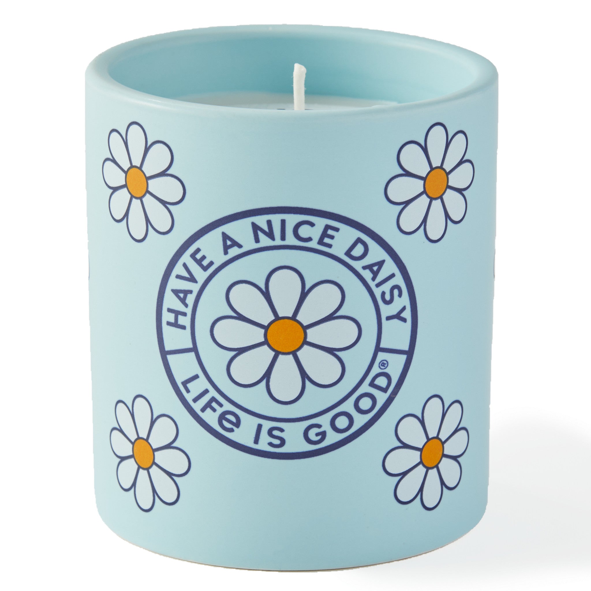 Life is Good Have a Nice Daisy Ceramic Soy Candle