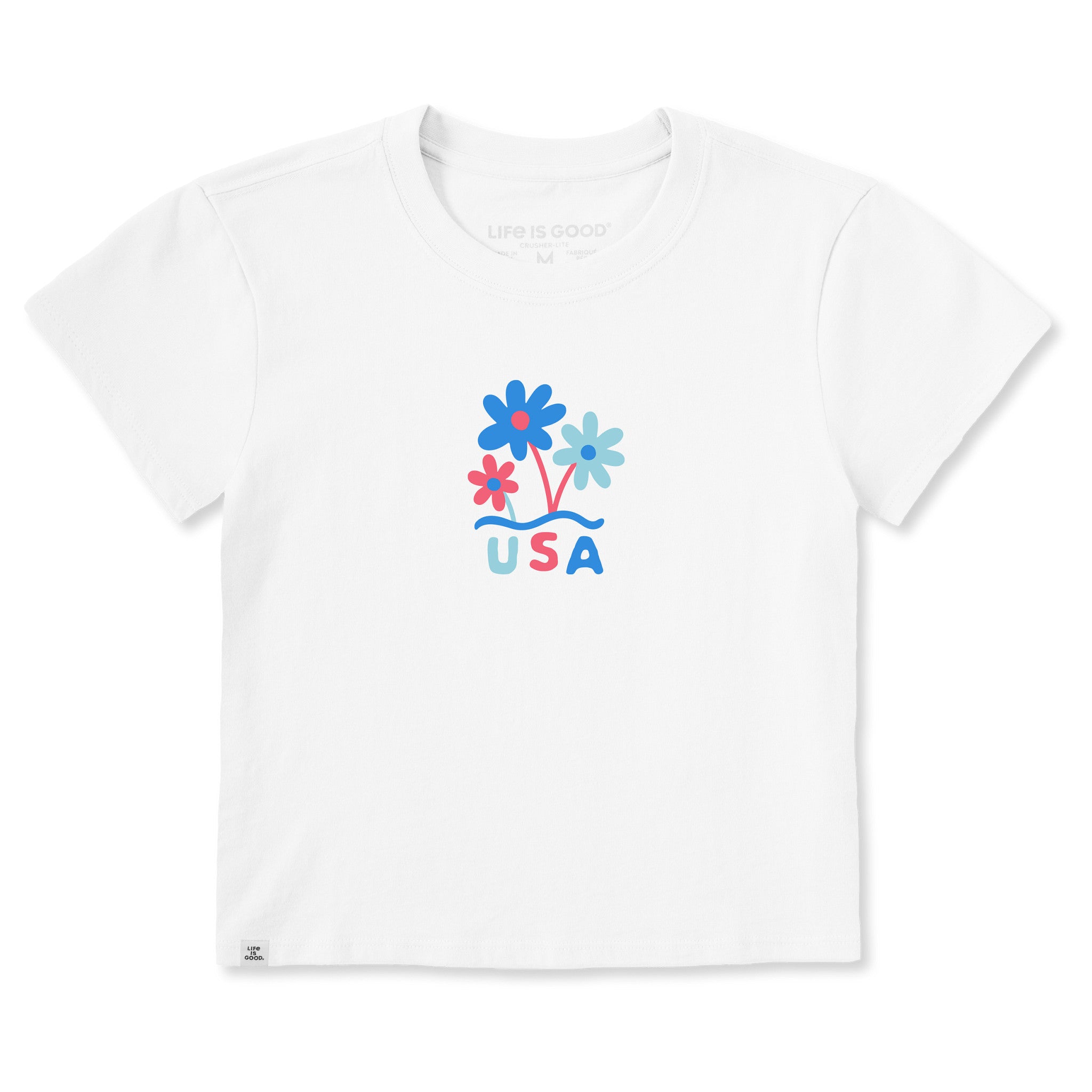Women's USA Flower Bunch Crusher-LITE Shrunken Tee | Shop Life is Good