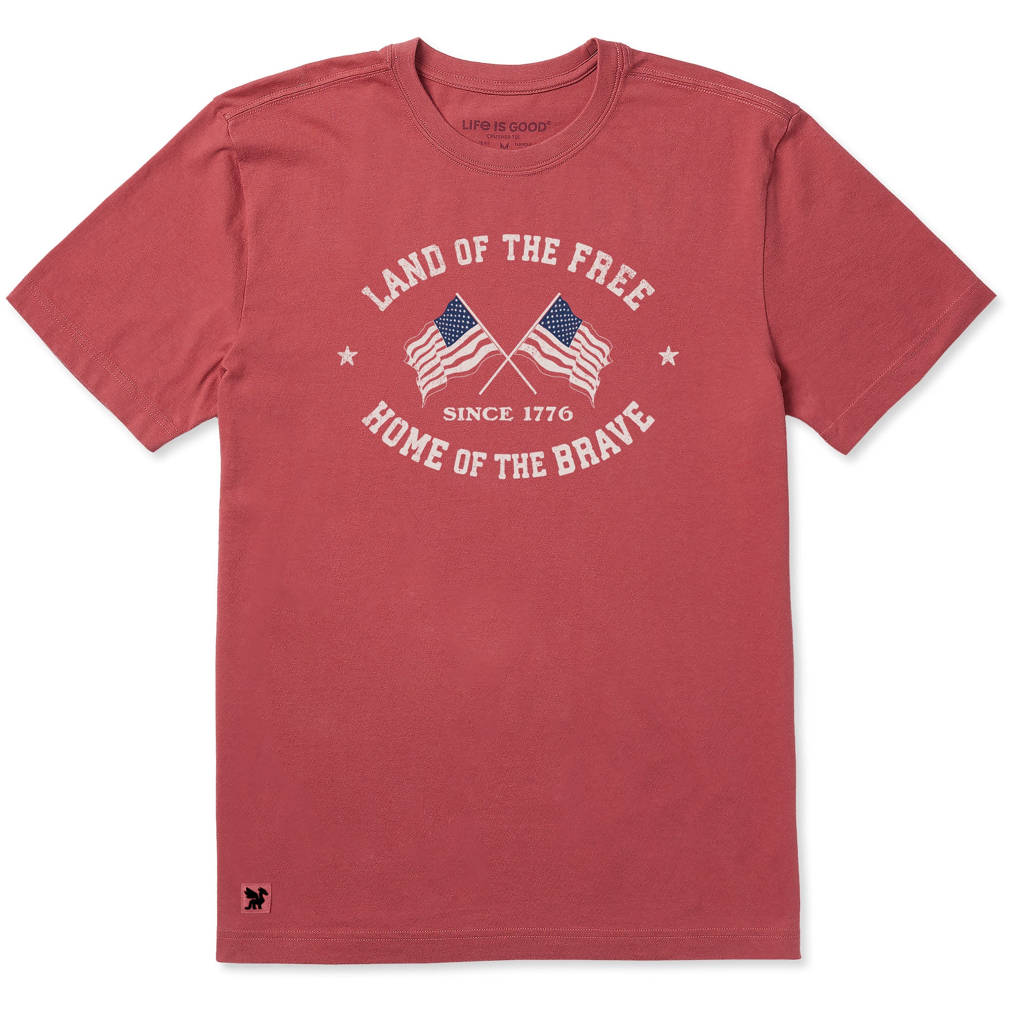 Men's Land of the Free Home of the Brave Flags Short Sleeve