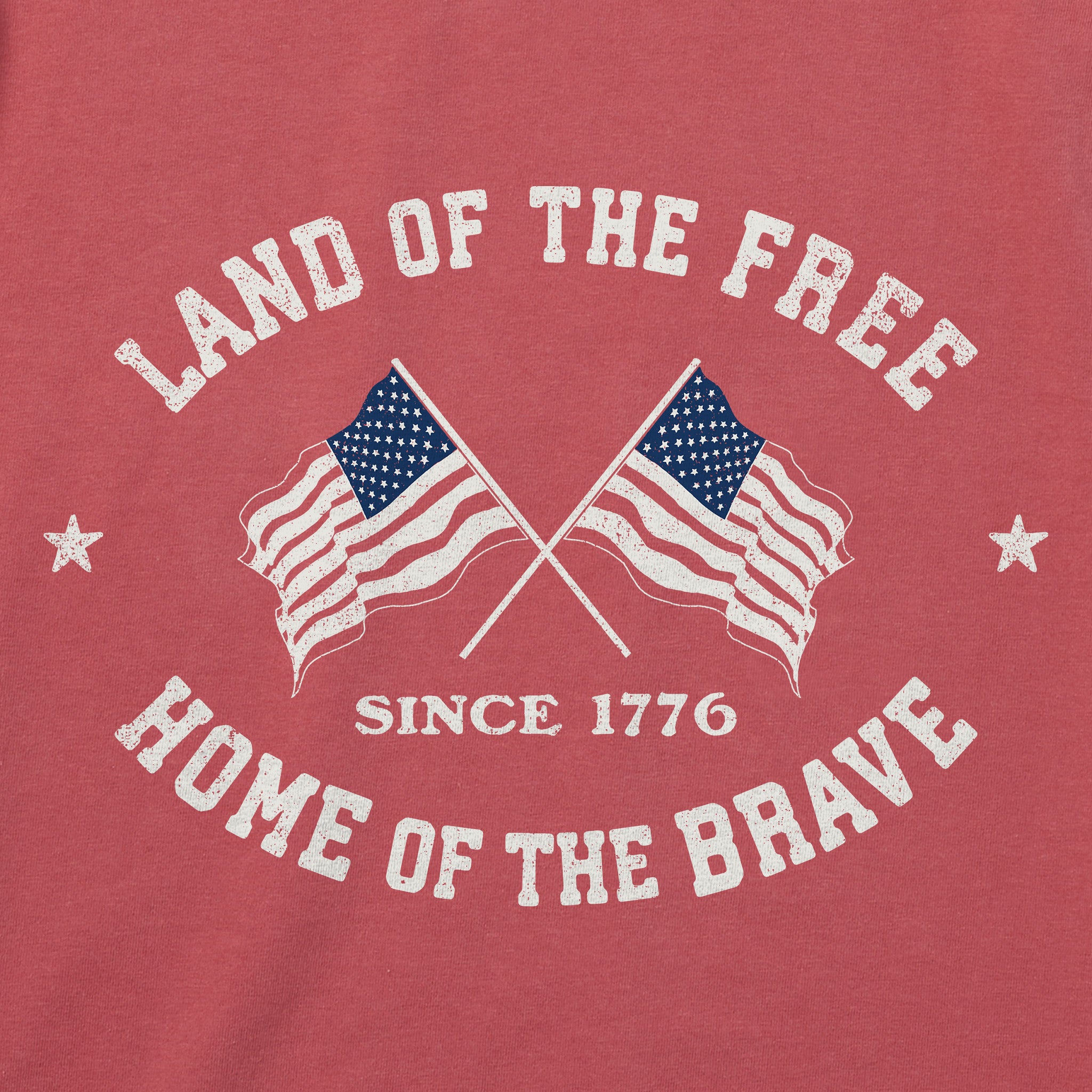 Men's Land of the Free Home of the Brave Flags Short Sleeve