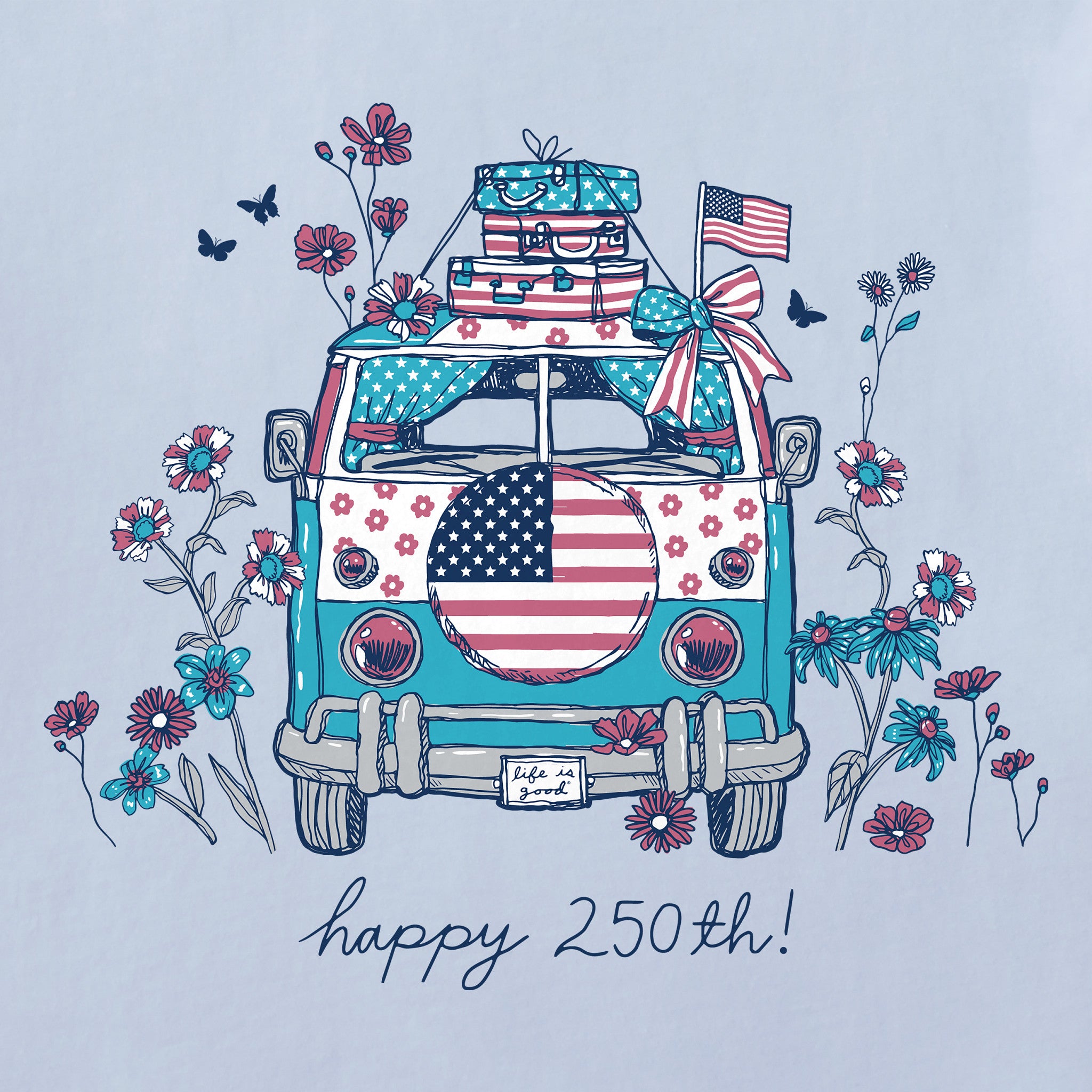 Women's Happy 250th Van Short Sleeve Crusher Boxy Tee | Shop Life