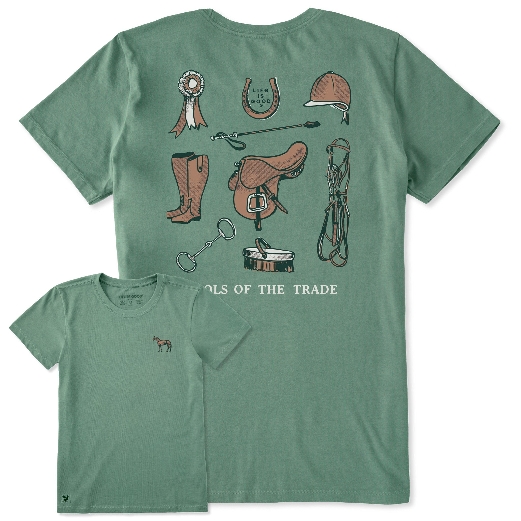 a*s様 ☆フラットヘッド☆ F-HLS001 HORSE HIDE SHIRT Women's Tools of the Trade Horse Tack Short Sleeve Crusher Tee