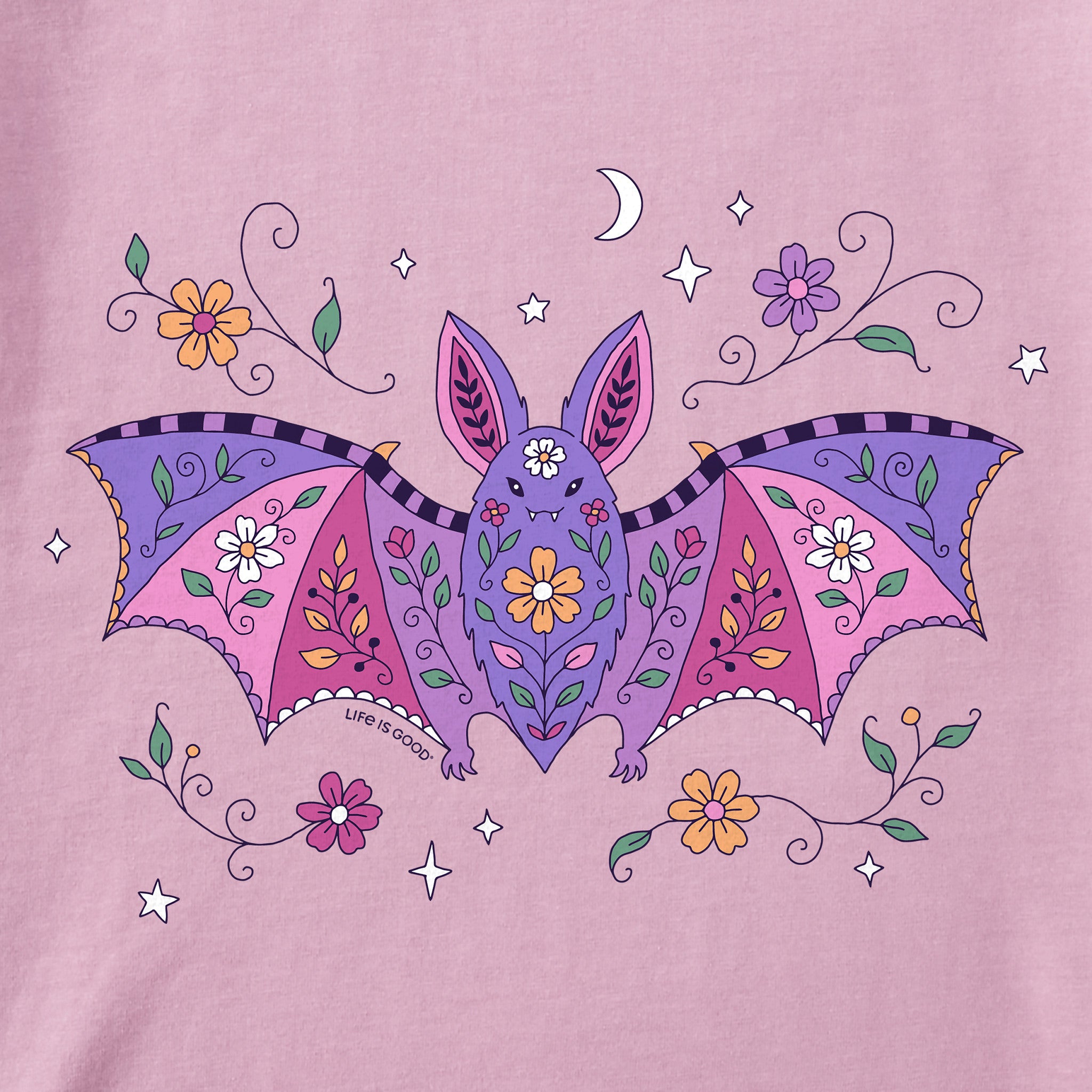 Kids Patchwork Doodle Bat Short Sleeve Crusher Tee | Shop Life is Good