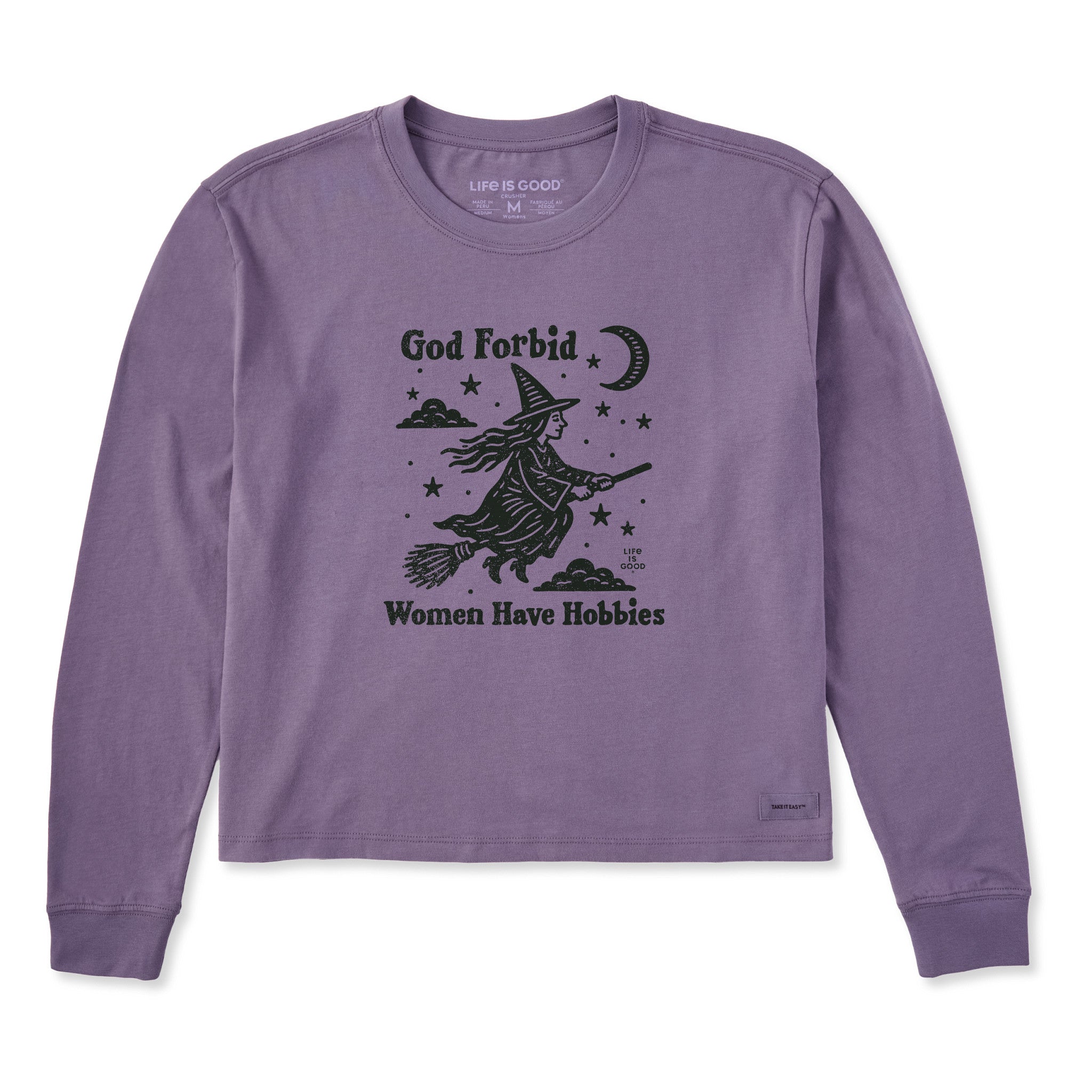 Women's God Forbid Women Have Hobbies Witch Long Sleeve Crusher