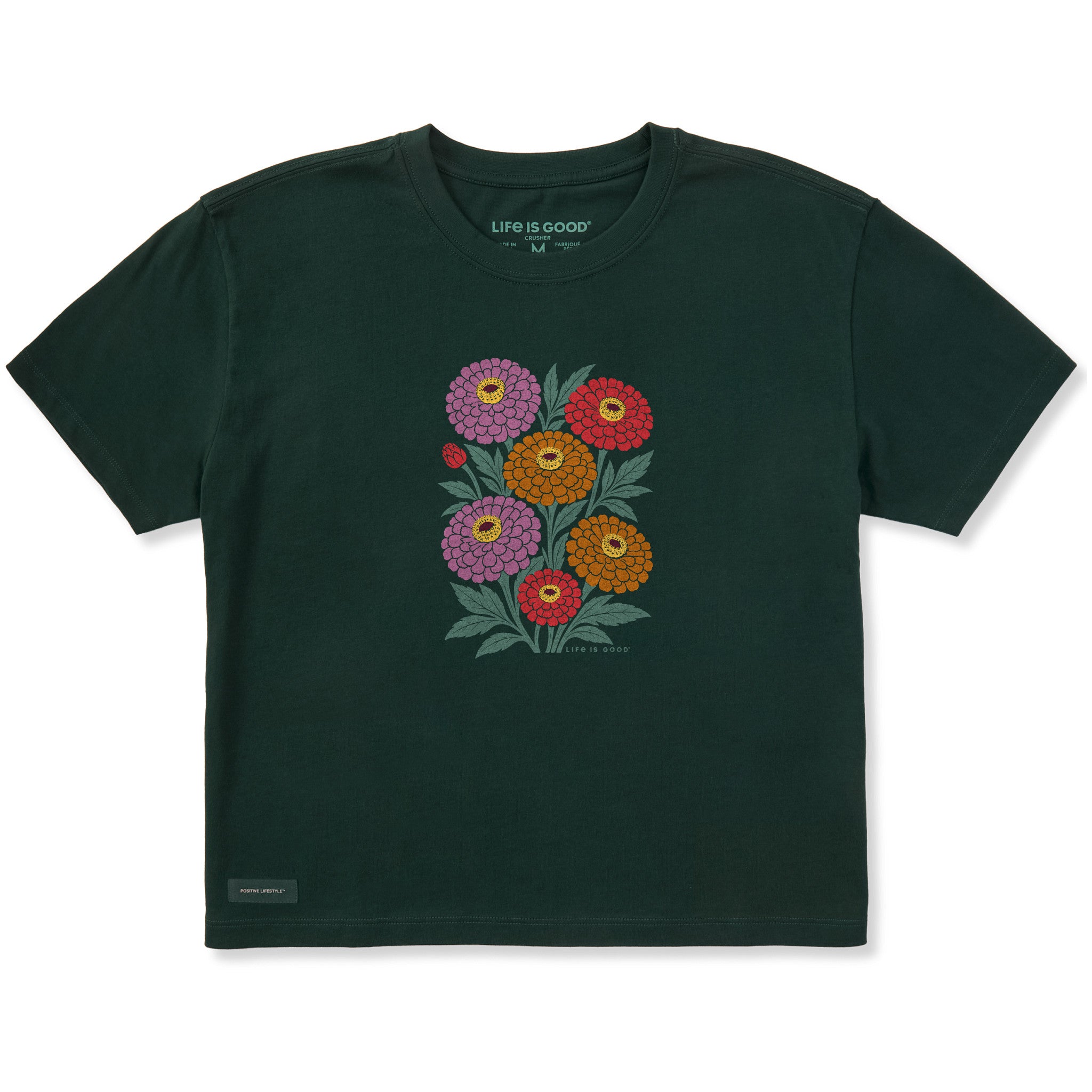 Women's Zinnia Blooms Short Sleeve Crusher Boxy Tee | Shop Life is