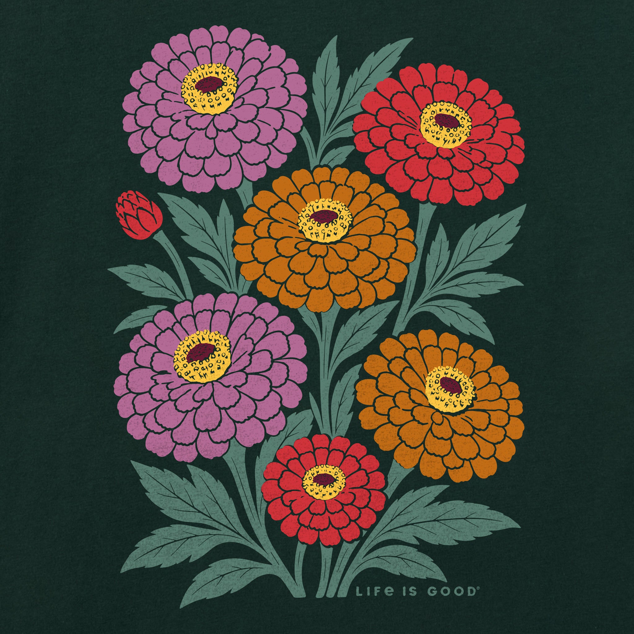 Women's Zinnia Blooms Short Sleeve Crusher Boxy Tee | Shop Life is