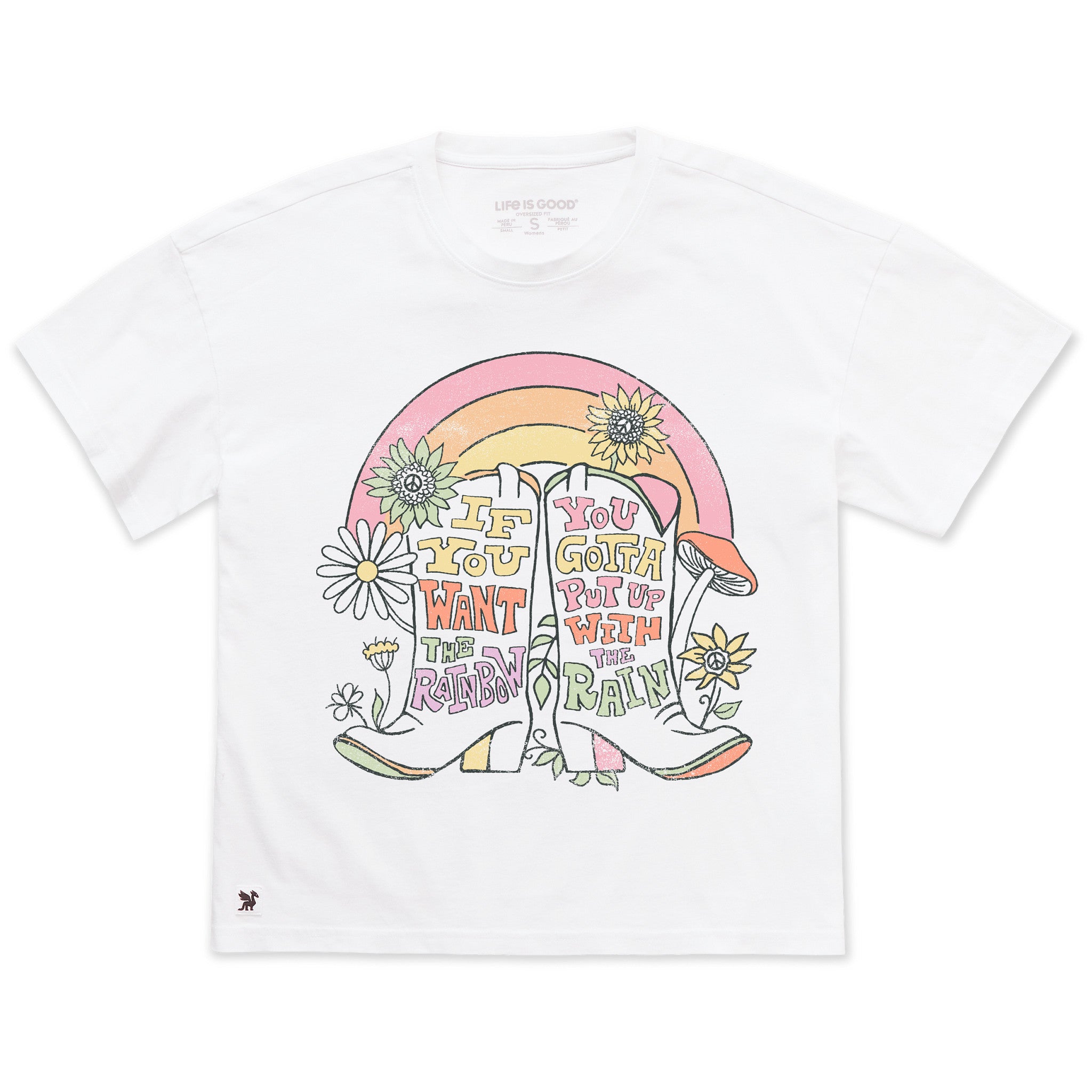Women's Boots If You Want the Rainbow Short Sleeve Oversized