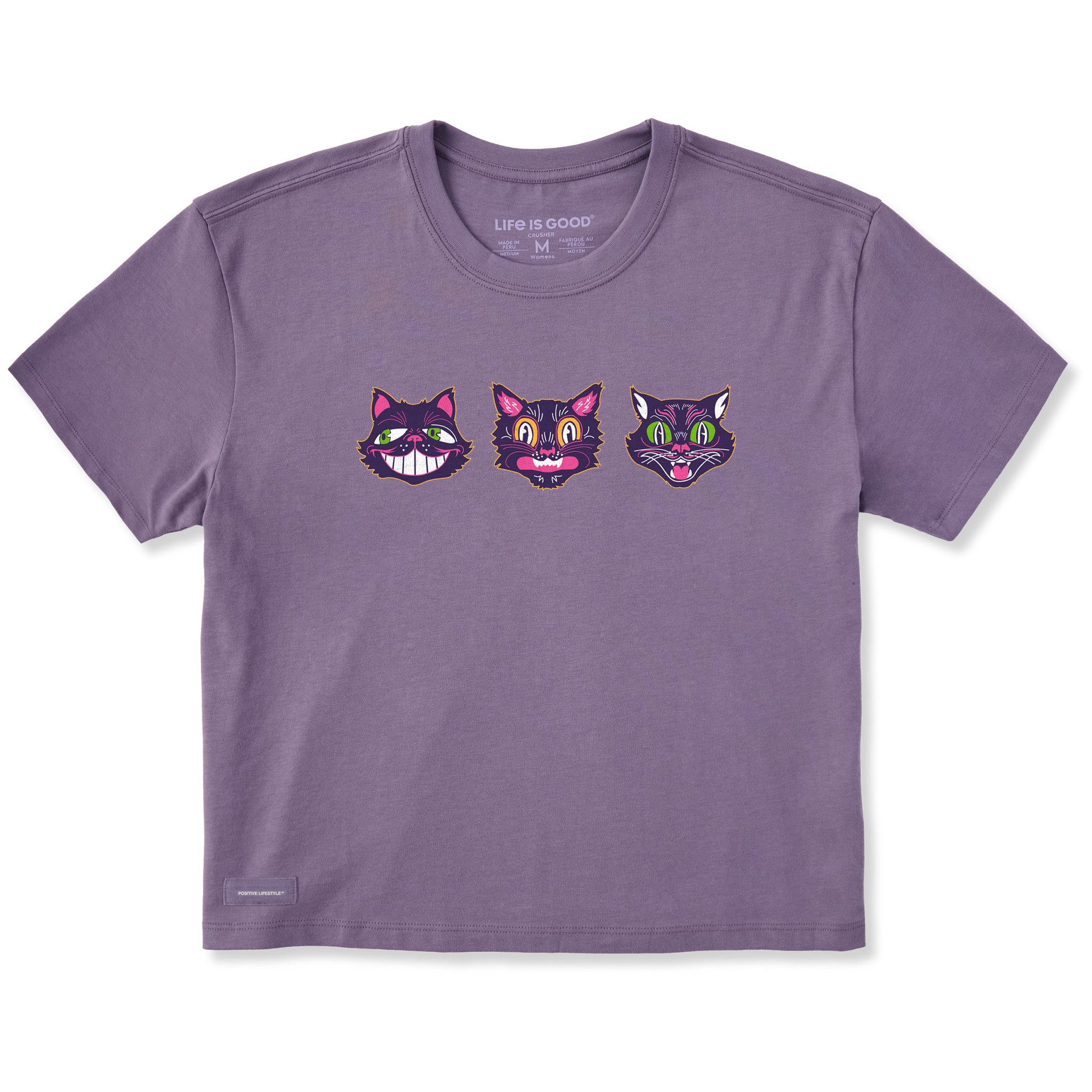 Women's Retro Halloween Cats Short Sleeve Crusher Boxy Tee | Shop