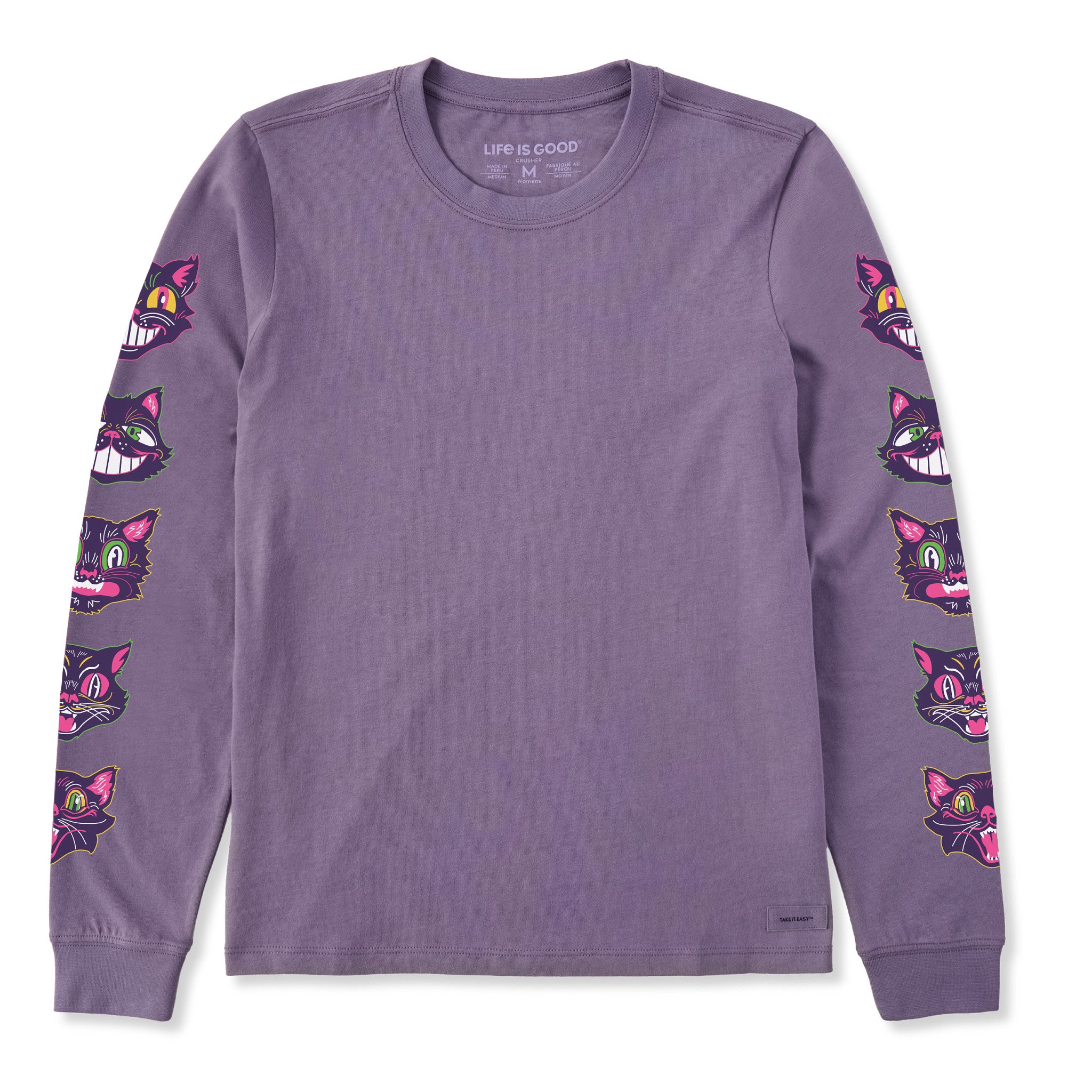 Women's Retro Scaredy Cats Long Sleeve Crusher Tee | Shop Life is Good
