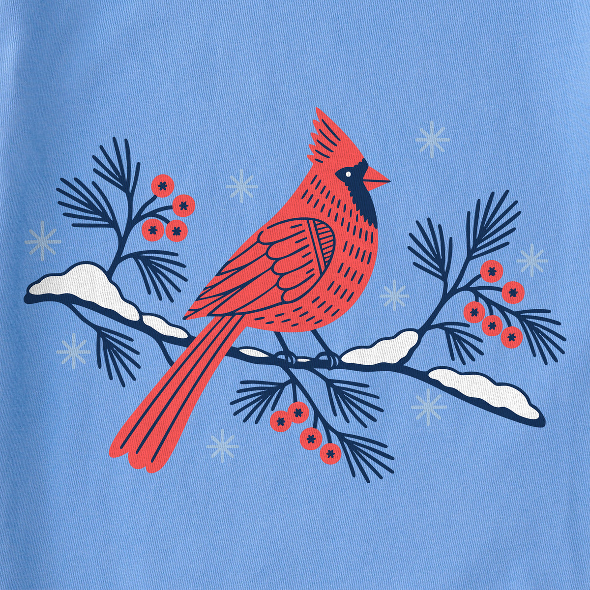 Women's Cardinal on a Branch Long Sleeve Crusher Boxy Tee