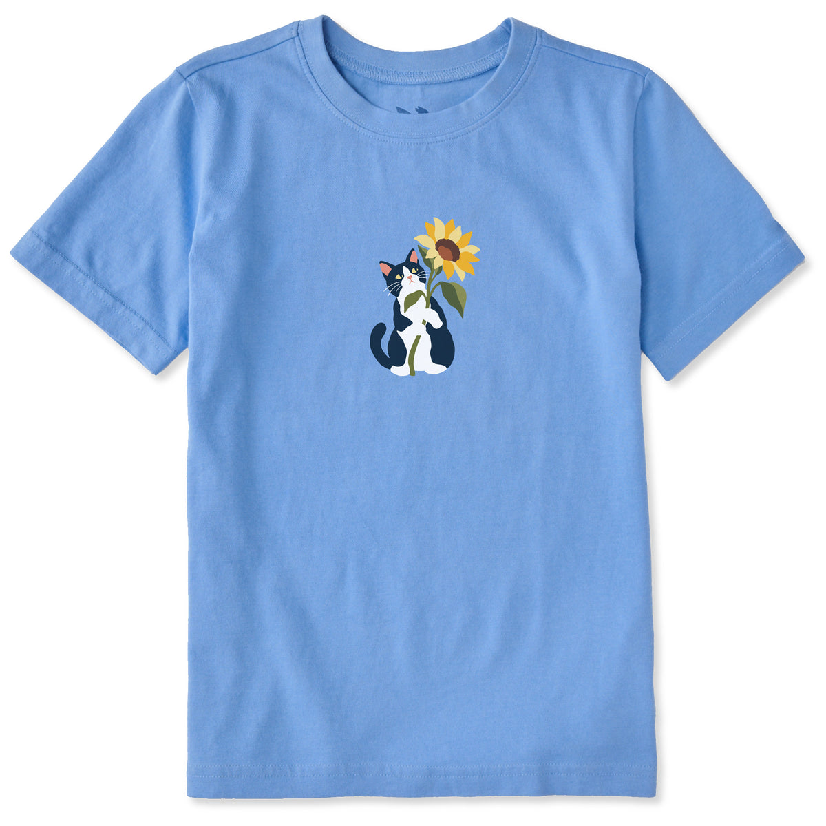 Kids Cat with Sunflower Short Sleeve Crusher Tee | Shop Life is Good