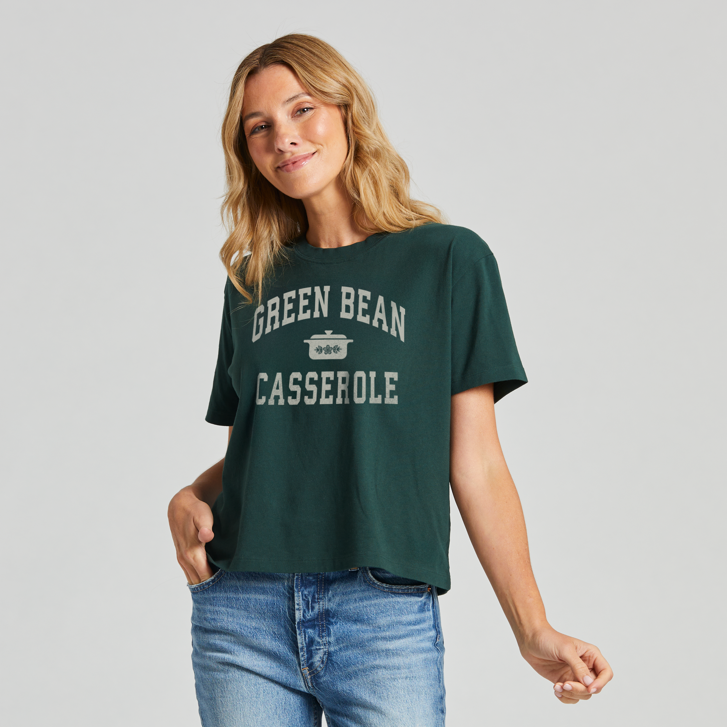 Women's Green Bean Casserole Athletic Arch Short Sleeve Crusher